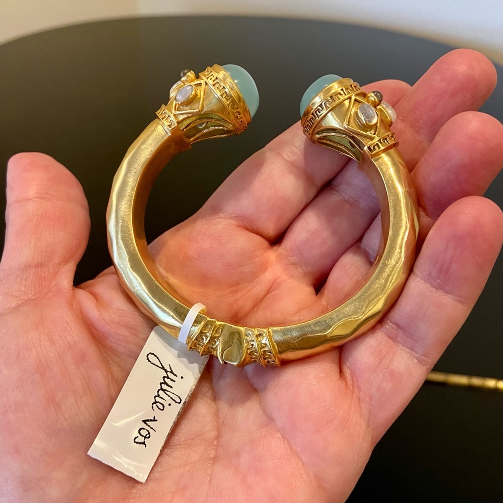 Julie Vos NWT AUTHENTIC Luxury Vintage RARE Chalcedony Hinge Cuff/bracelet - Picture 13 of 17